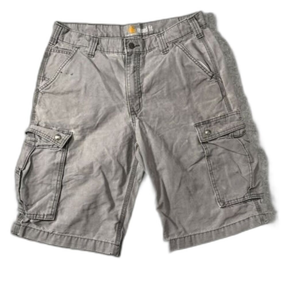 Carhartt Cargo Shorts Men's 34 Gray Relaxed Fit Utility Work Outdoor Cotton